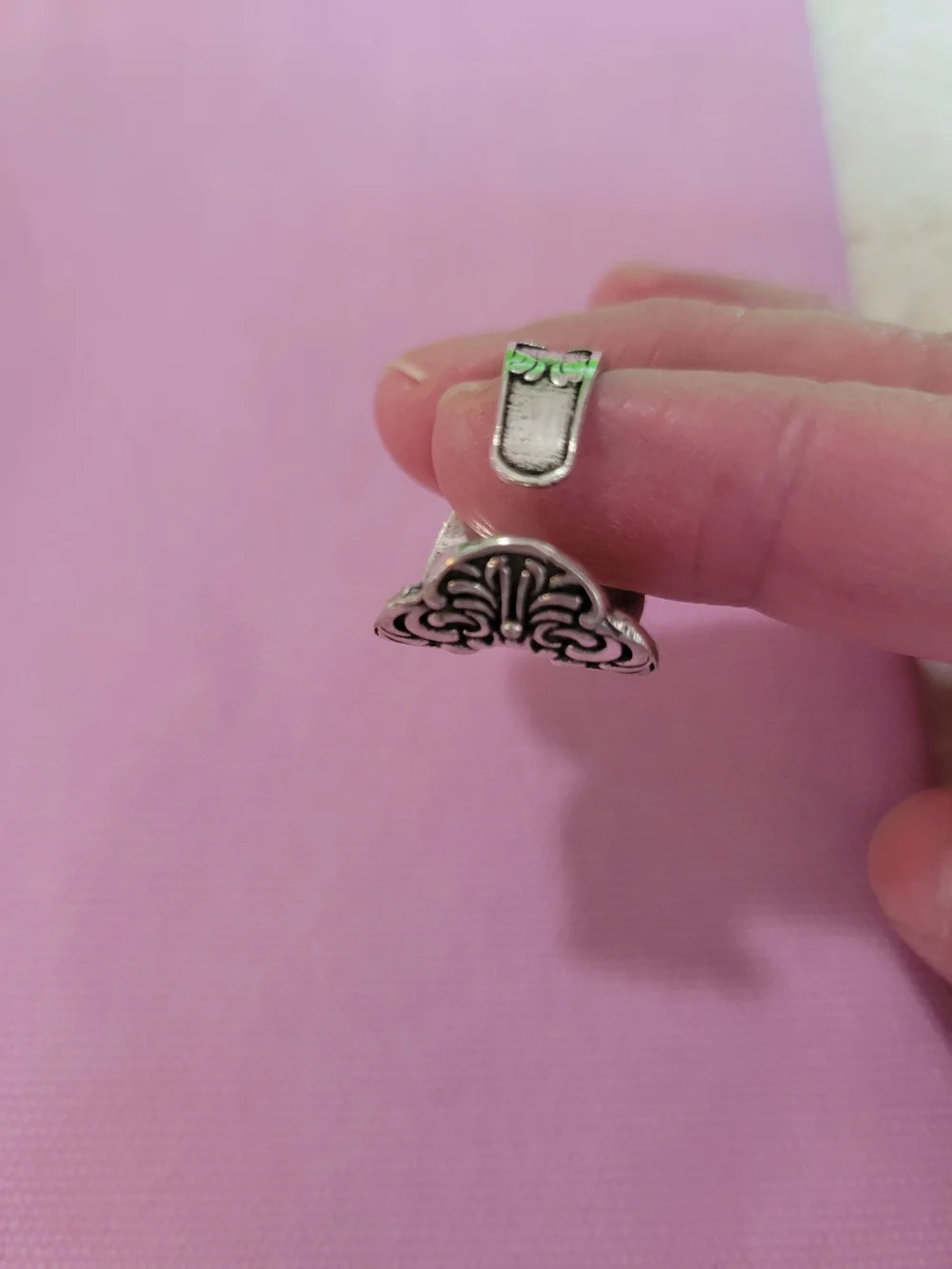 Ornate Silver-Tone Floral Scroll Ring - Women Jewelry